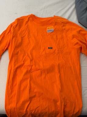 Ariat Rebar Safety Orange Long Sleeve Cotton Strong Pocket T-Shirt Medium